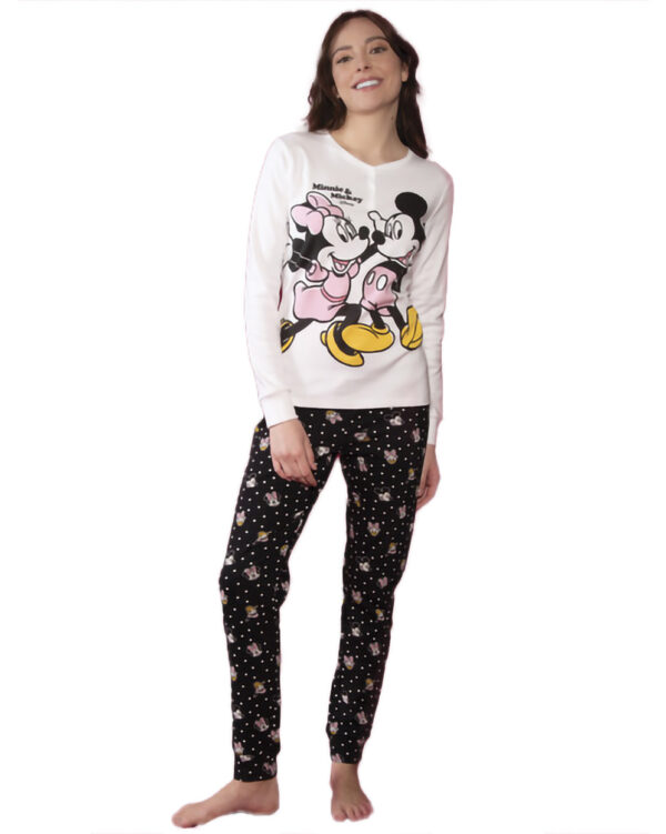 Pigiama Donna Personaggi in Caldo Cotone Minnie Mickey - immagine 2